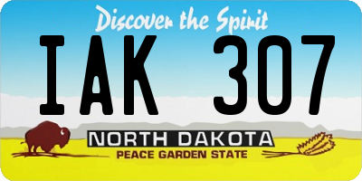 ND license plate IAK307
