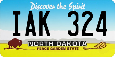 ND license plate IAK324