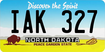 ND license plate IAK327