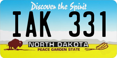ND license plate IAK331