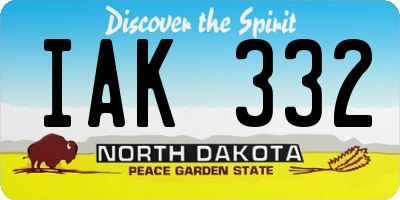ND license plate IAK332