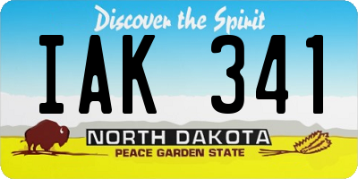 ND license plate IAK341