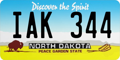 ND license plate IAK344