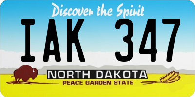 ND license plate IAK347