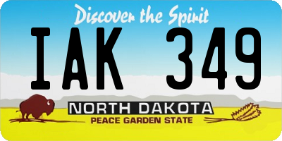 ND license plate IAK349