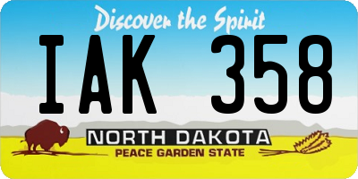 ND license plate IAK358