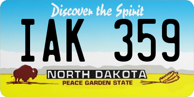 ND license plate IAK359
