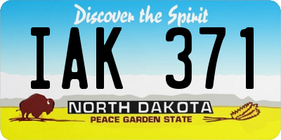 ND license plate IAK371