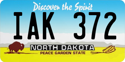ND license plate IAK372
