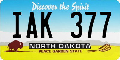 ND license plate IAK377