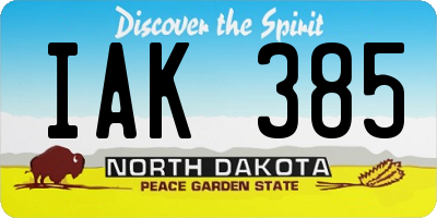 ND license plate IAK385