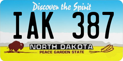 ND license plate IAK387
