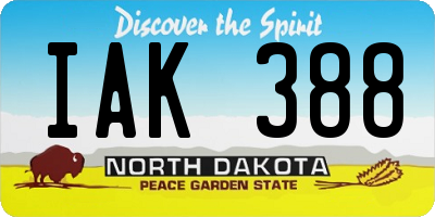 ND license plate IAK388