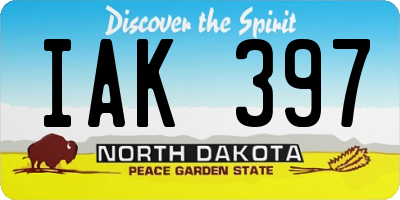 ND license plate IAK397