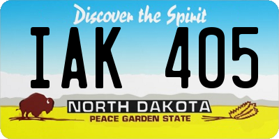 ND license plate IAK405