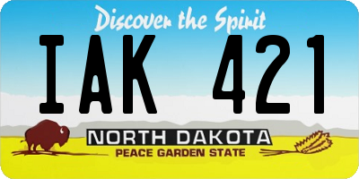 ND license plate IAK421