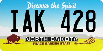 ND license plate IAK428
