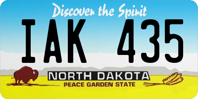 ND license plate IAK435