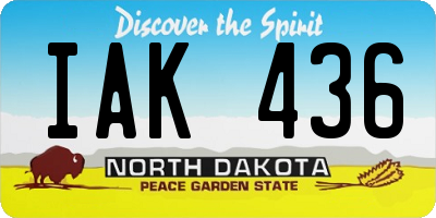 ND license plate IAK436