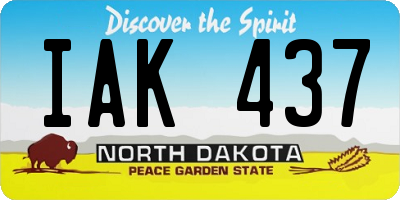ND license plate IAK437