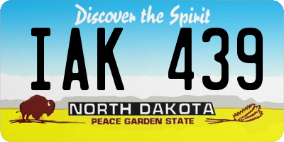ND license plate IAK439