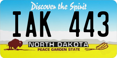 ND license plate IAK443