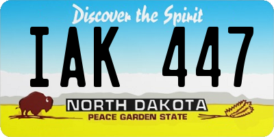ND license plate IAK447
