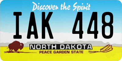 ND license plate IAK448