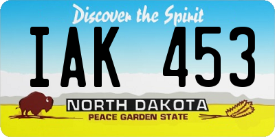 ND license plate IAK453