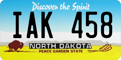 ND license plate IAK458