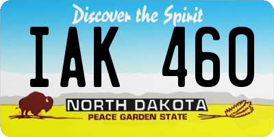 ND license plate IAK460