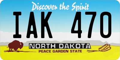 ND license plate IAK470
