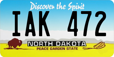 ND license plate IAK472
