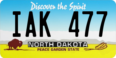 ND license plate IAK477