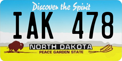 ND license plate IAK478
