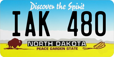 ND license plate IAK480