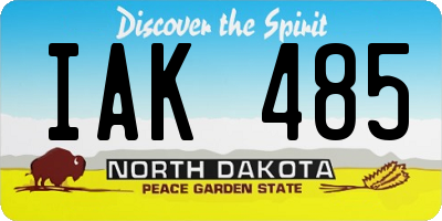 ND license plate IAK485