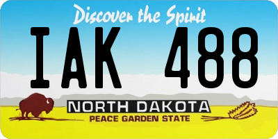 ND license plate IAK488
