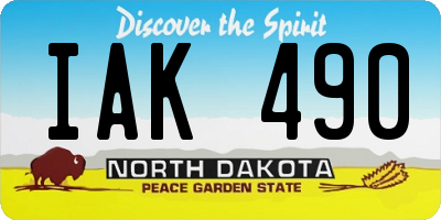 ND license plate IAK490