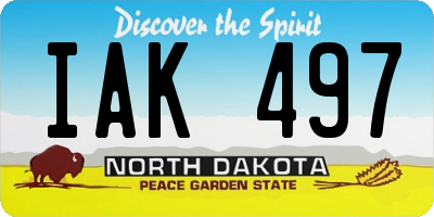 ND license plate IAK497