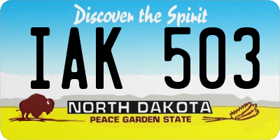 ND license plate IAK503