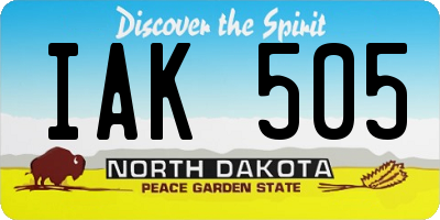 ND license plate IAK505