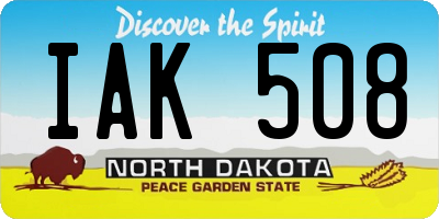 ND license plate IAK508