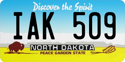 ND license plate IAK509