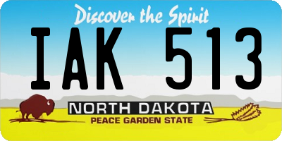 ND license plate IAK513