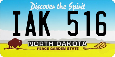 ND license plate IAK516