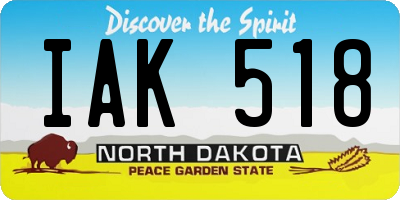 ND license plate IAK518