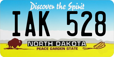 ND license plate IAK528