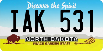 ND license plate IAK531