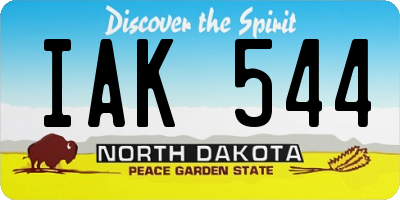 ND license plate IAK544